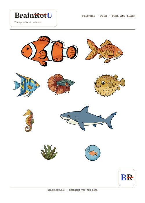Fish sticker sheet