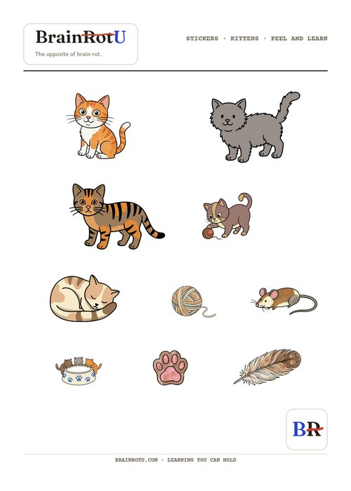 Kittens sticker sheet