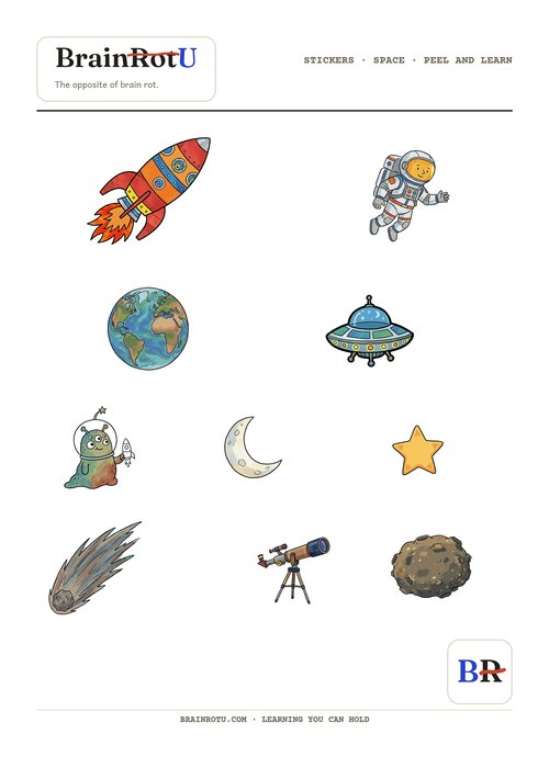 Space sticker sheet